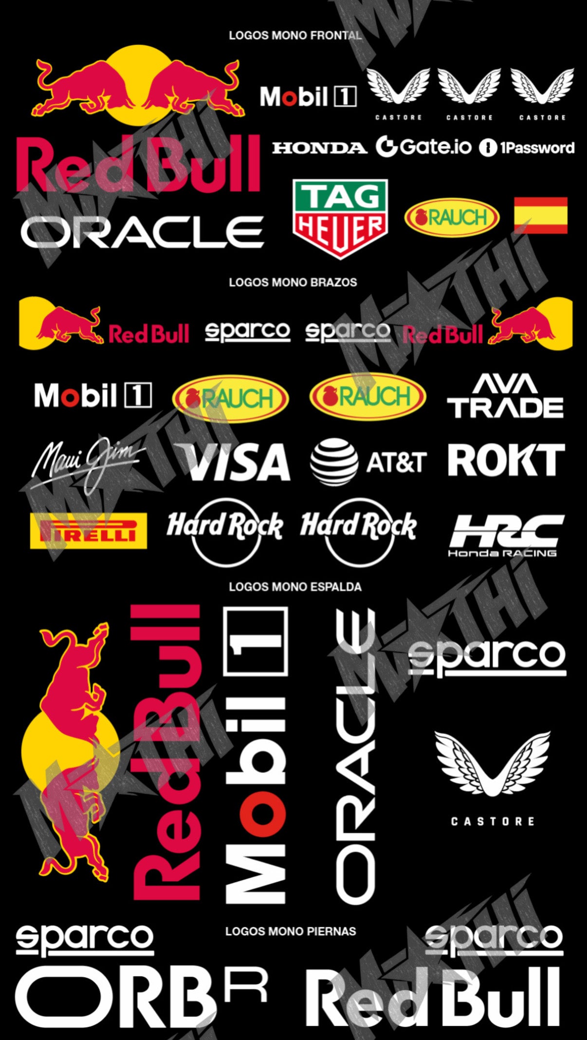 RB Style | Racing Costume Logos – FULL PACK (BODY + MONO azules) | PDF