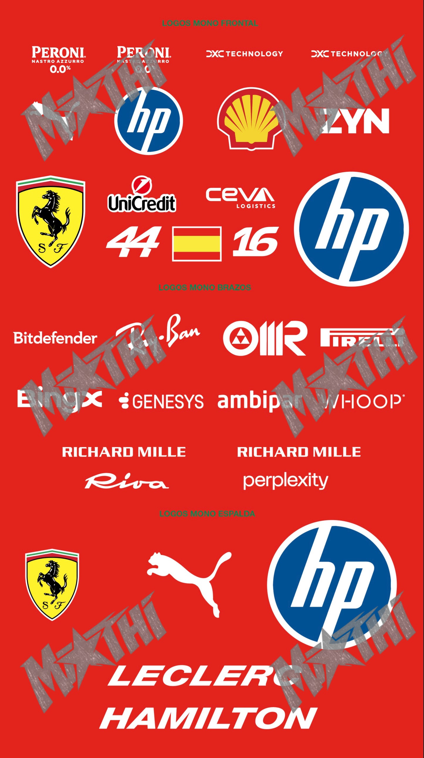 FR Style | Racing Costume Logos – para MONO rojo | PDF