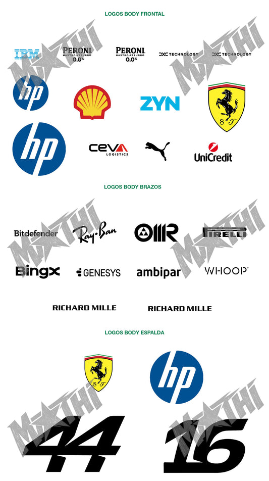 FR Style | Racing Costume Logos – FULL PACK (BODY blanco + MONO rojo) | PDF