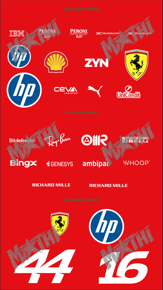 FR Style | Racing Costume Logos – FULL PACK (BODY + MONO rojos) | PDF