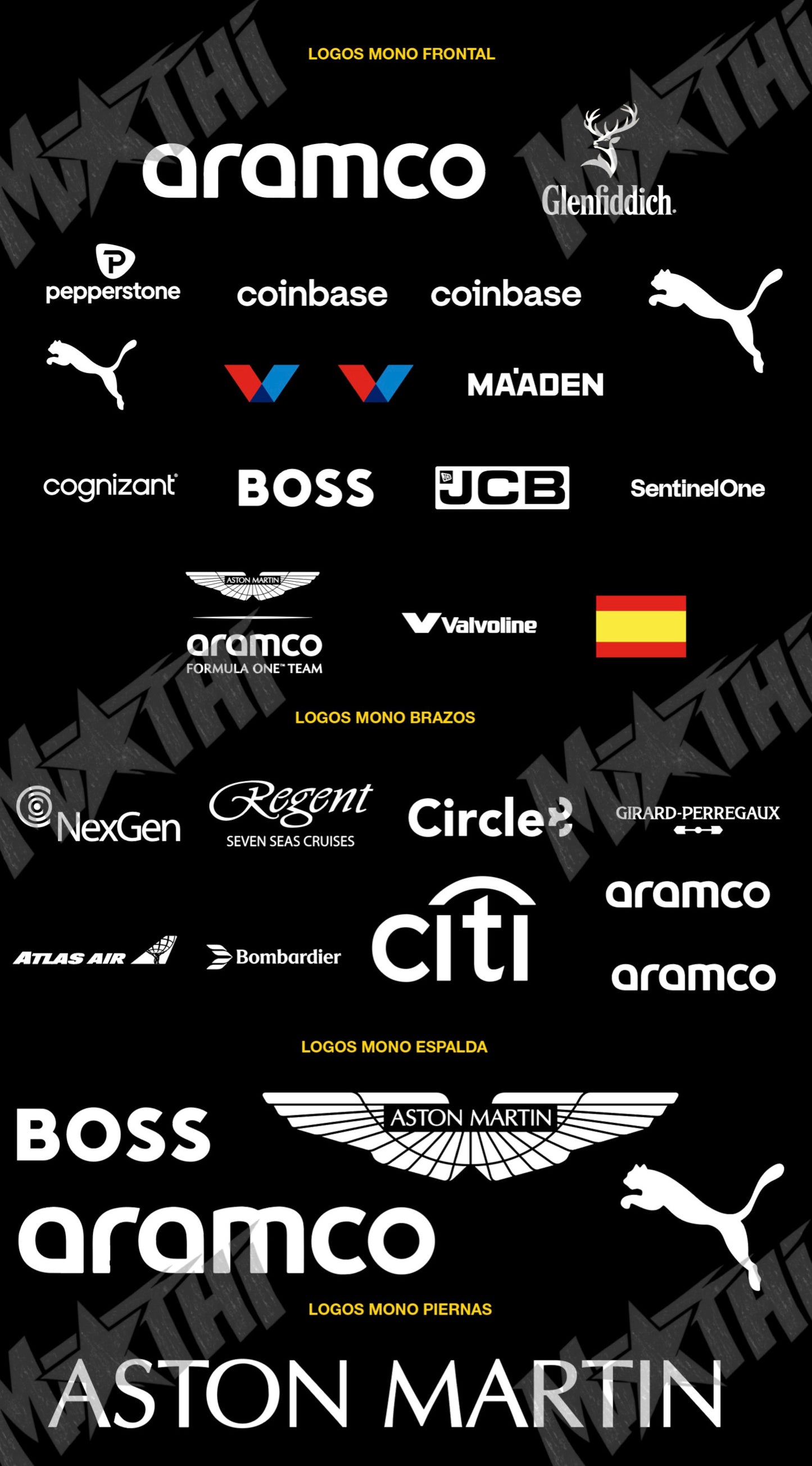 AM Style | Racing Costume Logos – para MONO verde | PDF