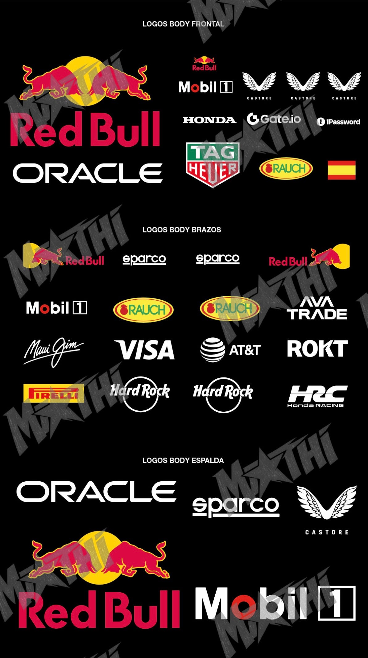 RB Style | Racing Costume Logos – FULL PACK (BODY + MONO azules) | PDF