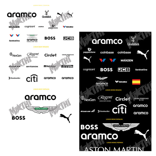 AM Style | Racing Costume Logos – FULL PACK (BODY blanco + MONO verde) | PDF